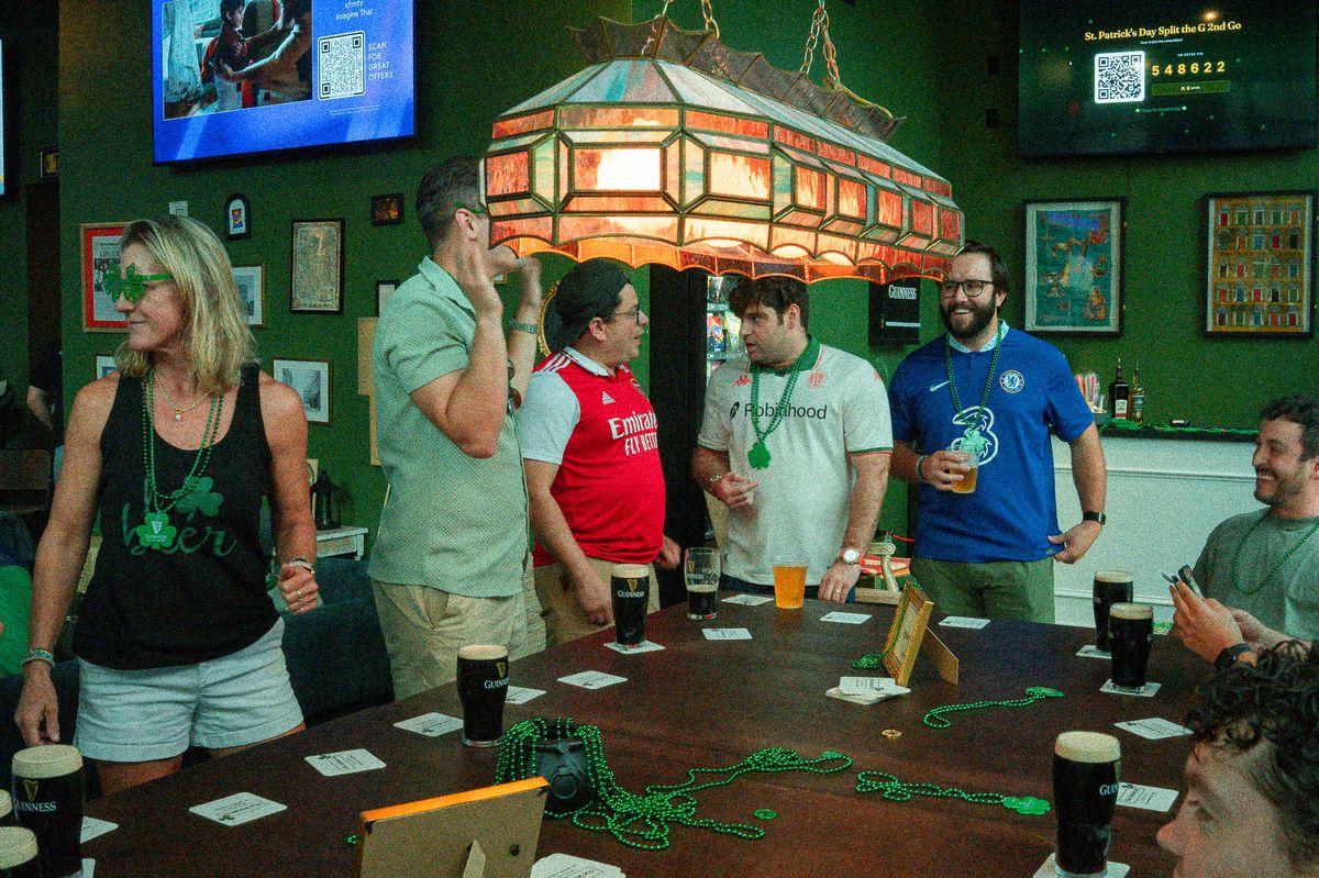 Energetic St. Patrick's Day crowd inside The Leinster Irish pub in Miami
